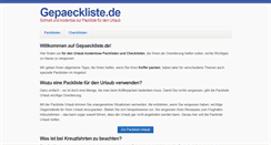 Desktop Screenshot of gepaeckliste.de